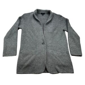 J.Crew Cardigan Sweater‎ Blazer Merino Wool Gray Shawl Collar Button Knit XS